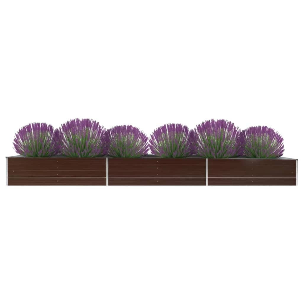 Høybed galvanisert stål 480x80x45 cm brun