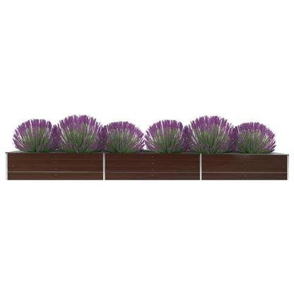 Høybed galvanisert stål 480x80x45 cm brun