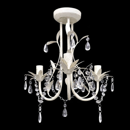 Taklampe Lysekrone KrystalTaklampe Lysekrone 4 stk elegant Hvit