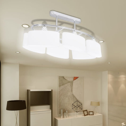 Taklampe med ellipseformede glasskjermer 2 stk E14