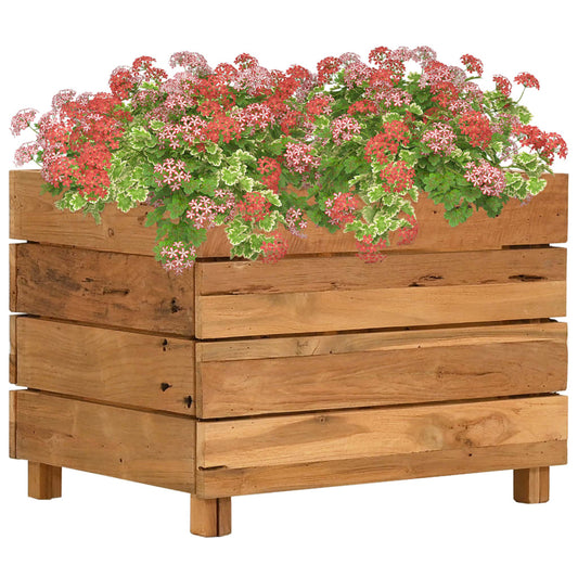 Utendørs Blomsterkasse Plantekasse Tre 50x40x38 cm resirkulert teak og stål