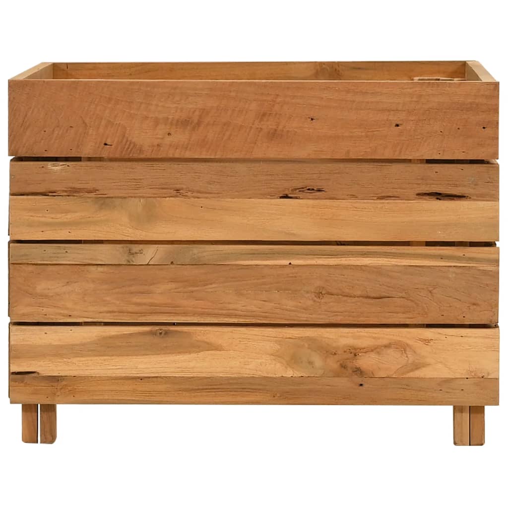 Utendørs Blomsterkasse Plantekasse Tre 50x40x38 cm resirkulert teak og stål