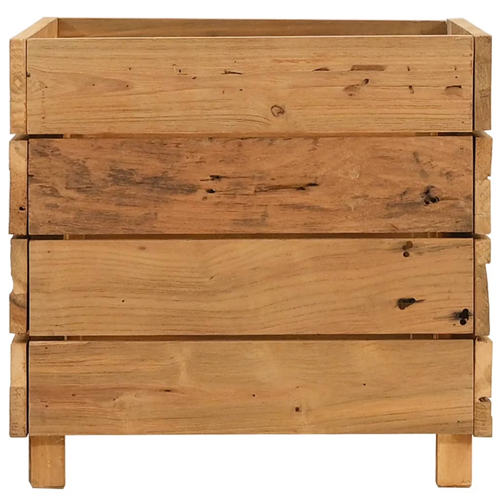 Utendørs Blomsterkasse Plantekasse Tre 50x40x38 cm resirkulert teak og stål