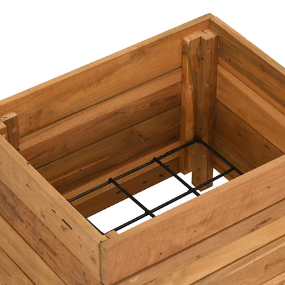 Høybed 50x40x38 cm resirkulert teak og stål
