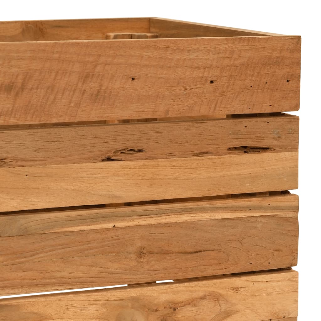 Utendørs Blomsterkasse Plantekasse Tre 50x40x38 cm resirkulert teak og stål
