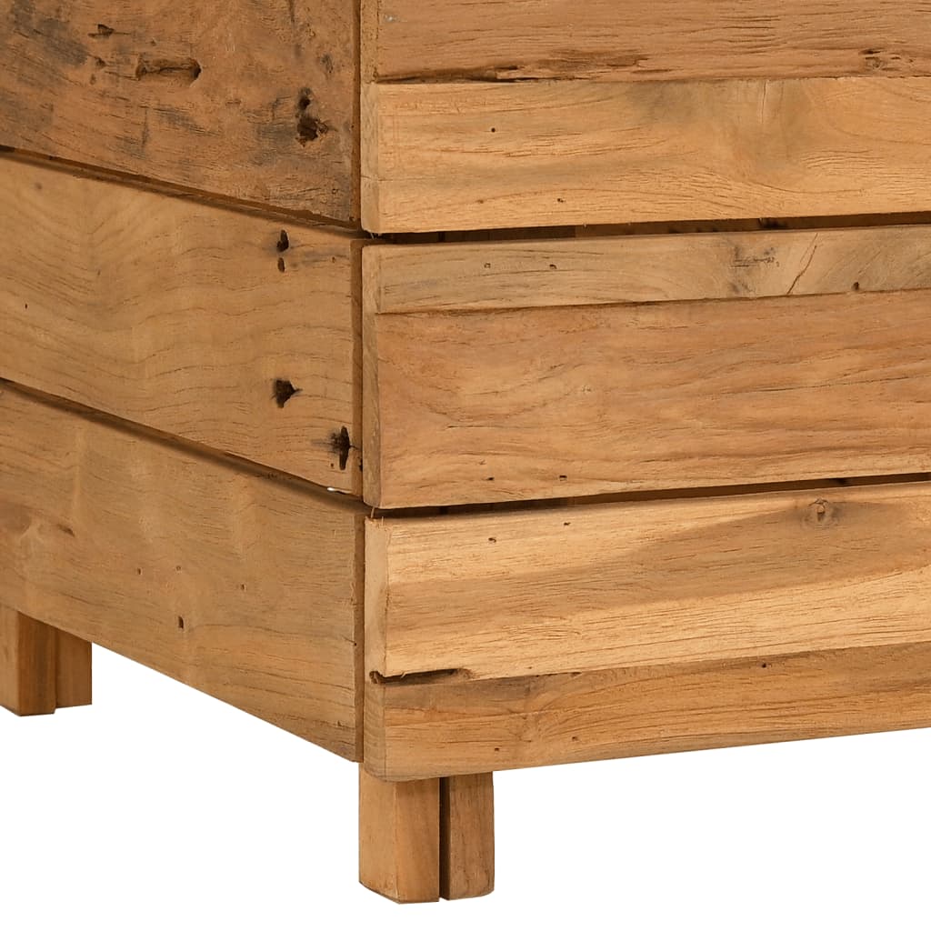 Utendørs Blomsterkasse Plantekasse Tre 50x40x38 cm resirkulert teak og stål