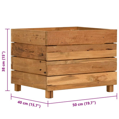 Høybed 50x40x38 cm resirkulert teak og stål
