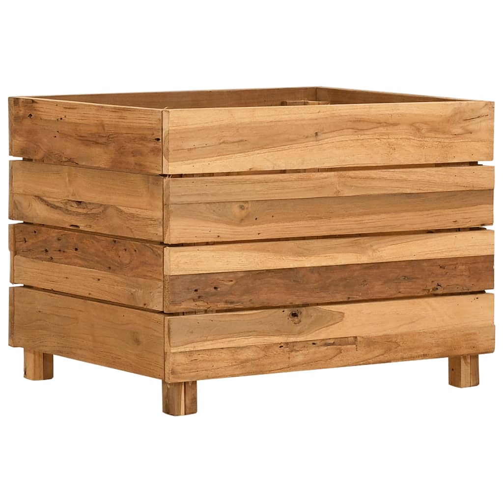 Utendørs Blomsterkasse Plantekasse Tre 50x40x38 cm resirkulert teak og stål