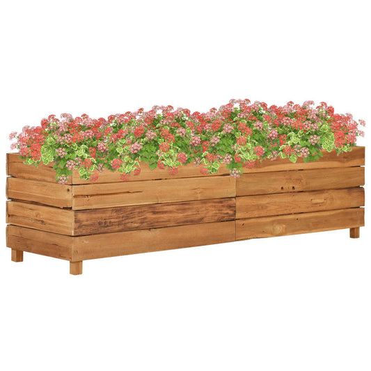 Utendørs Blomsterkasse Plantekasse Tre 150x40x38 cm resirkulert teak og stål