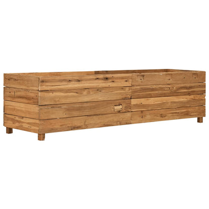 Høybed 150x40x38 cm resirkulert teak og stål