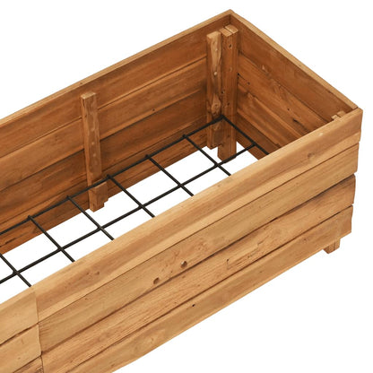 Høybed 150x40x38 cm resirkulert teak og stål