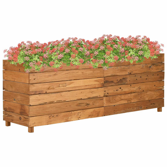 Utendørs Blomsterkasse Plantekasse Tre 150x40x55 cm resirkulert teak og stål
