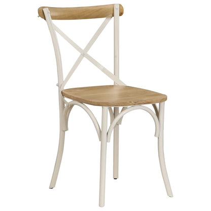 Krysstoler 4 stk hvit heltre mango