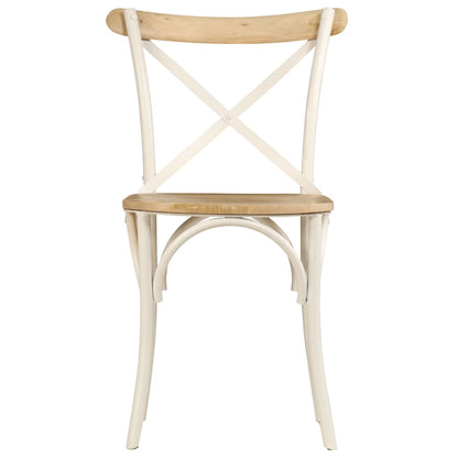Krysstoler 4 stk hvit heltre mango