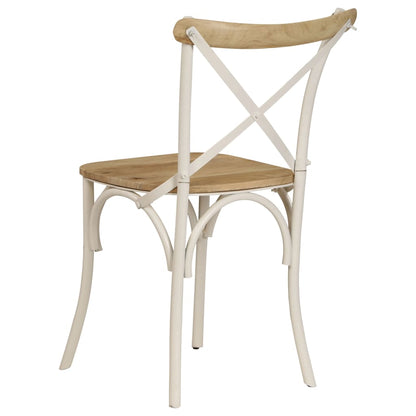 Krysstoler 4 stk hvit heltre mango