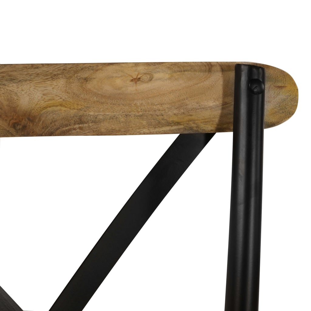 Krysstoler 6 stk svart heltre mango