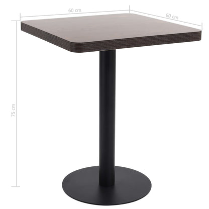 Bistrobord mørkebrun 60x60 cm MDF