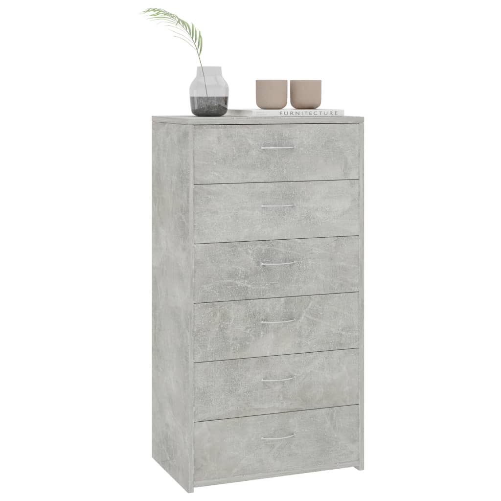 Skjenk Betonggrå med 6 skuffer 50x34x96 cm