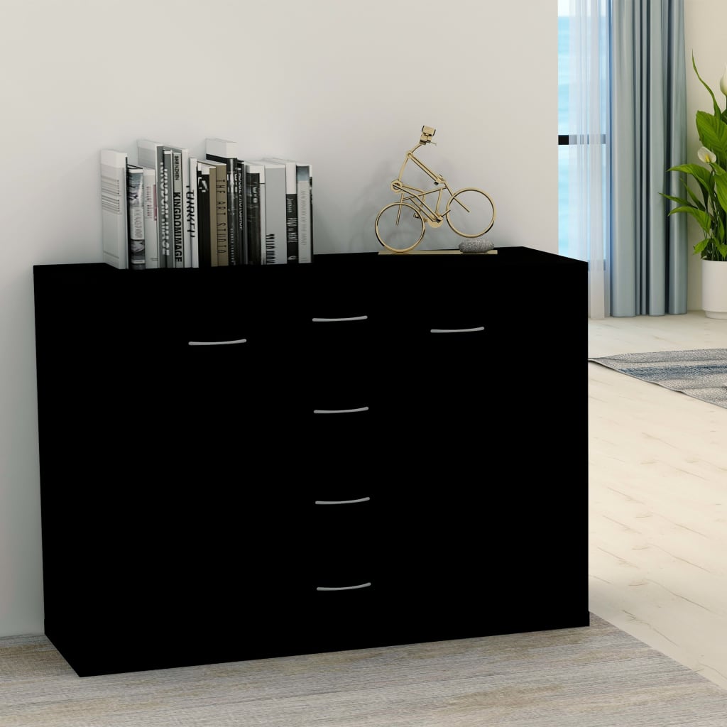 Skjenk Svart 88x30x65 cm
