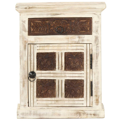 Nattbord Sengbord Hvit 40x30x50 cm heltre mangotre