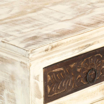 Nattbord Sengbord Hvit 40x30x50 cm heltre mangotre