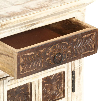 Nattbord Sengbord Hvit 40x30x50 cm heltre mangotre