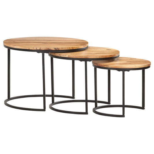 Sidebord Tre Stablebord 3 stk heltre akasie