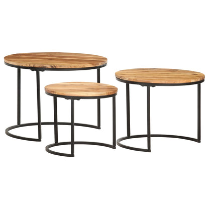 Sidebord Tre Stablebord 3 stk heltre akasie
