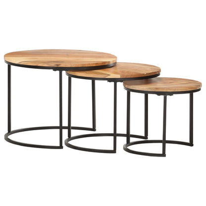 Sidebord Tre Stablebord 3 stk heltre akasie