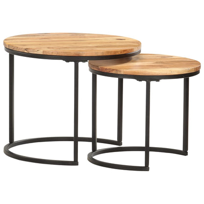 Sidebord Tre Stablebord 2 stk heltre akasie