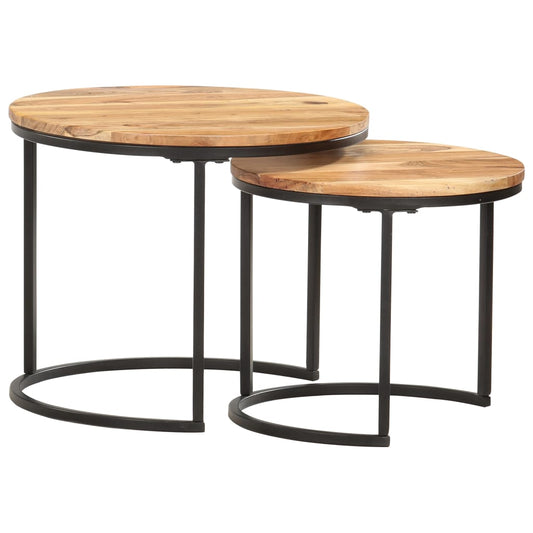 Sidebord Tre Stablebord 2 stk heltre akasie