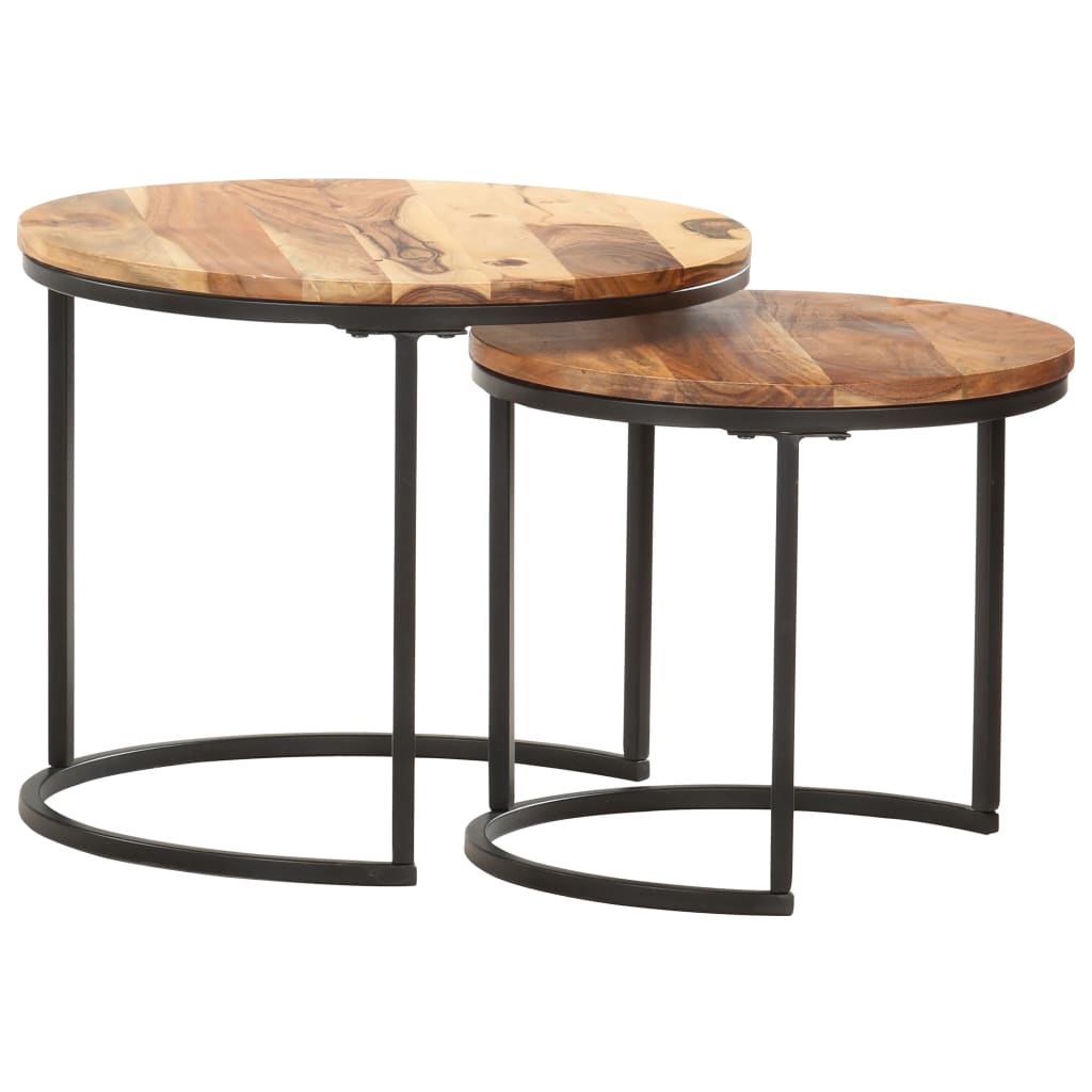 Sidebord Tre Stablebord 2 stk heltre akasie