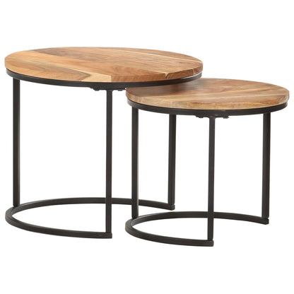 Sidebord Tre Stablebord 2 stk heltre akasie