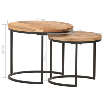 Sidebord Tre Stablebord 2 stk heltre akasie
