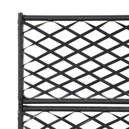 Høybed med espalier 3 potter 83x30x130 cm polyrotting svart