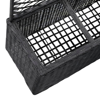 Høybed med espalier 3 potter 83x30x130 cm polyrotting svart