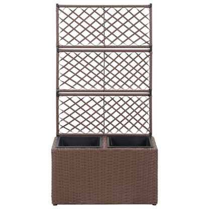 Høybed med espalier 2 potter 58x30x107 cm polyrotting brun