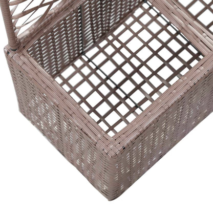 Høybed med espalier 2 potter 58x30x107 cm polyrotting brun
