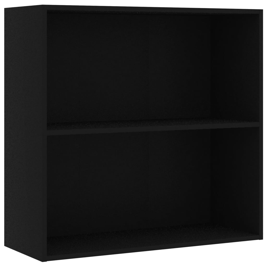 Bokhylle svart 80x30x76,5 cm konstruert tre