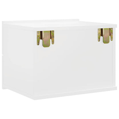 Nattbord 2 stk høyglans hvit 40x30x30 cm konstruert tre