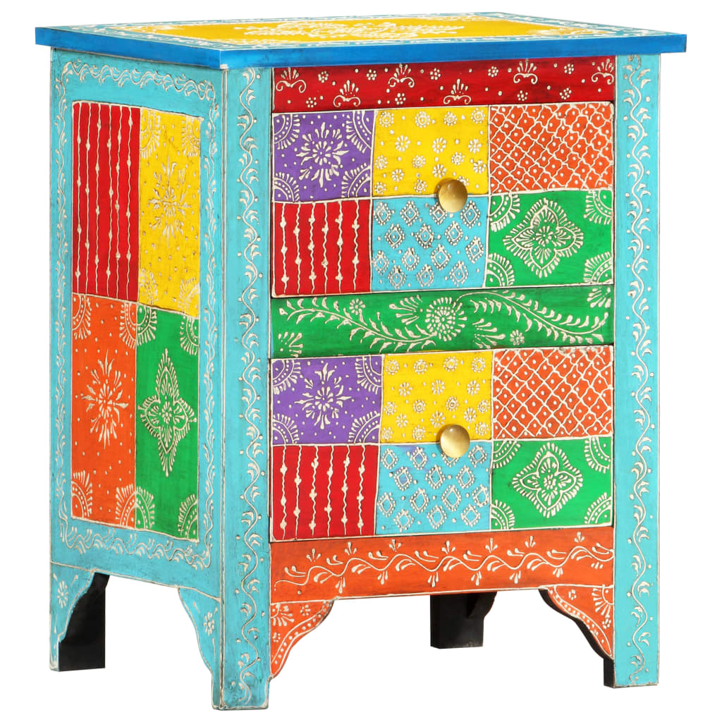 Nattbord Sengbord Tre heltre mangotre Håndmalt 40x30x50 cm