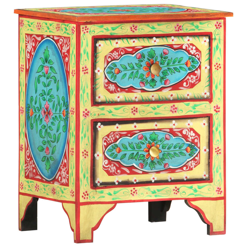 Nattbord Sengbord Tre heltre mangotre Håndmalt 40x30x50 cm