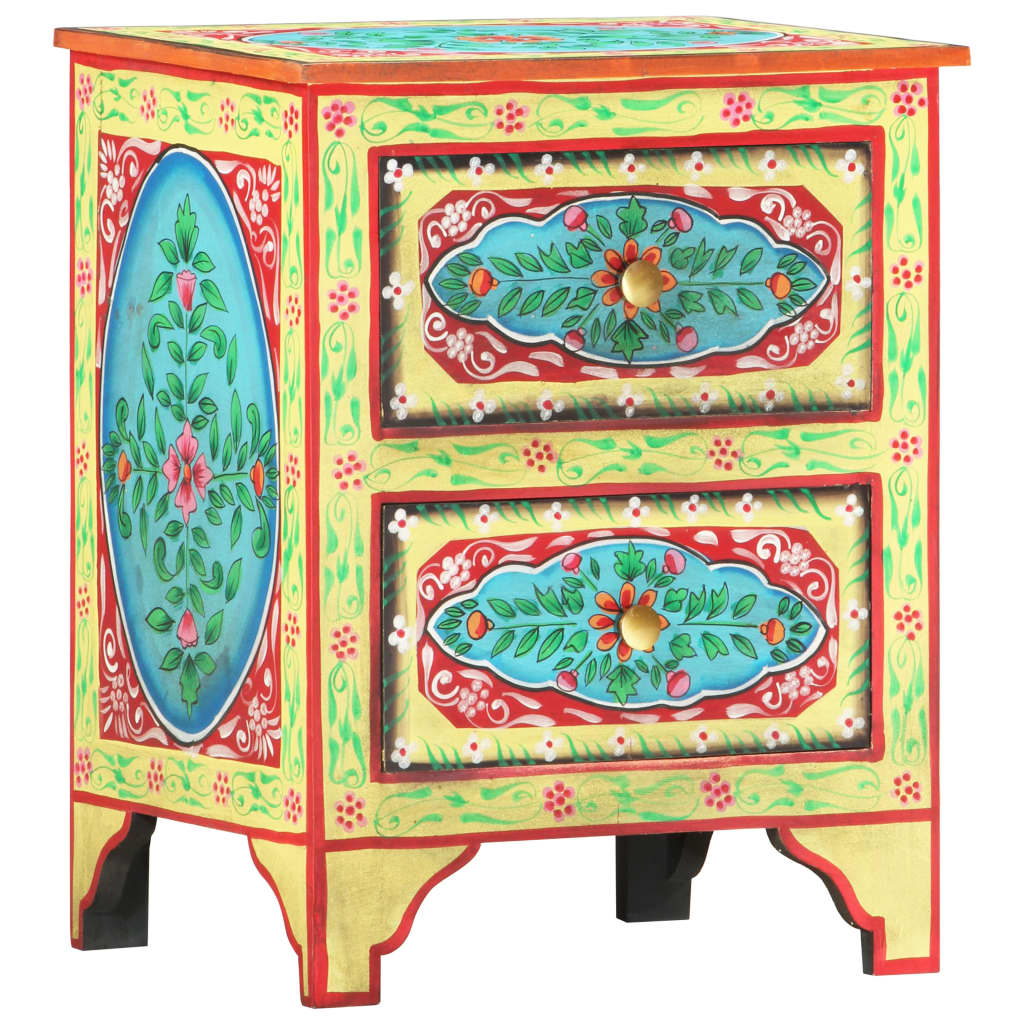 Nattbord Sengbord Tre heltre mangotre Håndmalt 40x30x50 cm