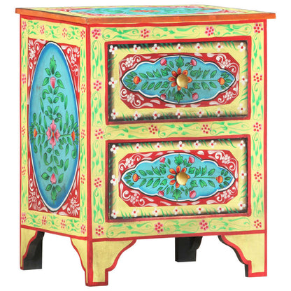 Nattbord Sengbord Tre heltre mangotre Håndmalt 40x30x50 cm