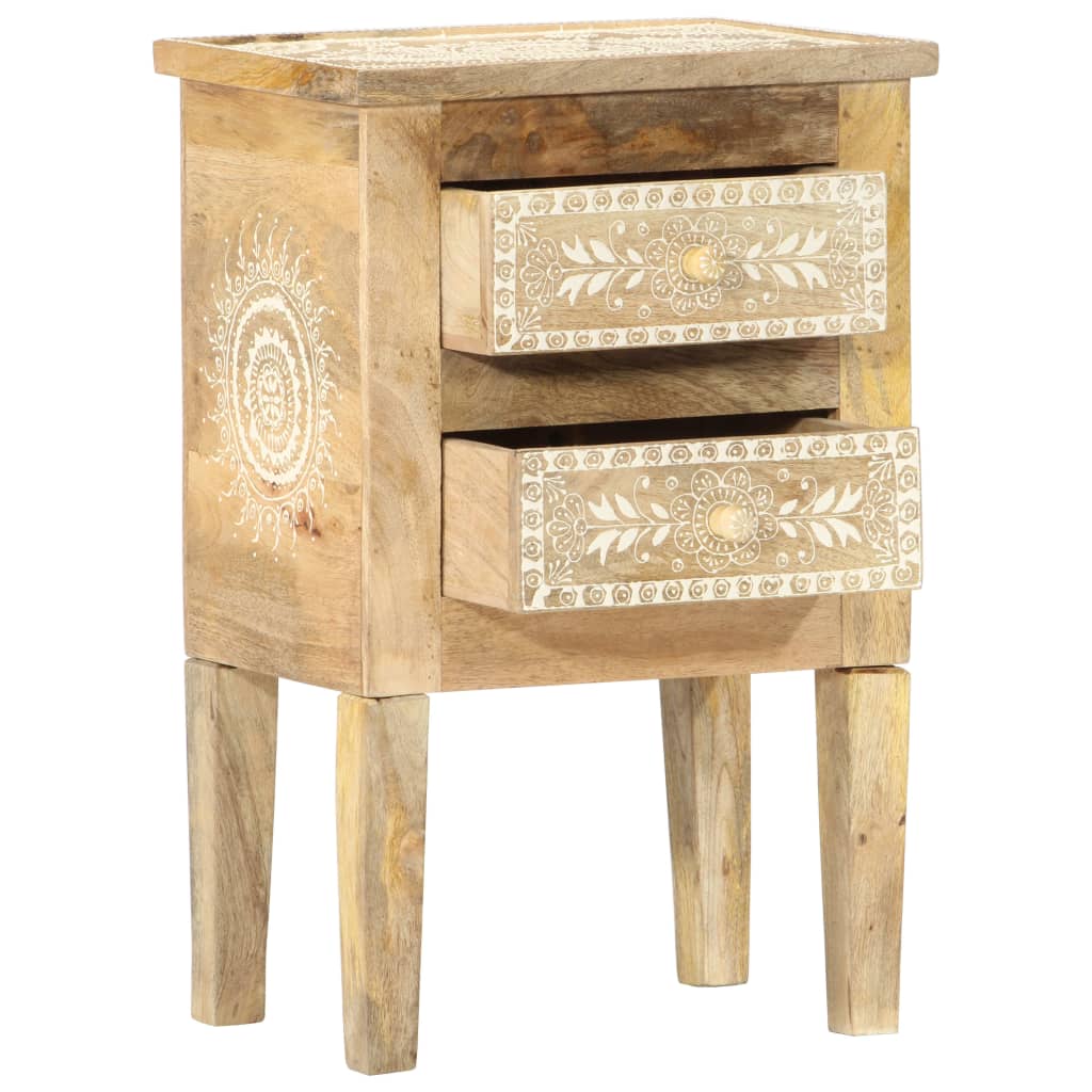 Nattbord Sengbord Tre heltre mangotre Håndmalt 40x30x60 cm