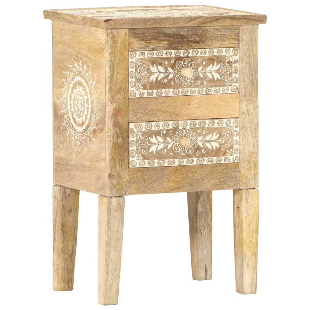 Nattbord Sengbord Tre heltre mangotre Håndmalt 40x30x60 cm