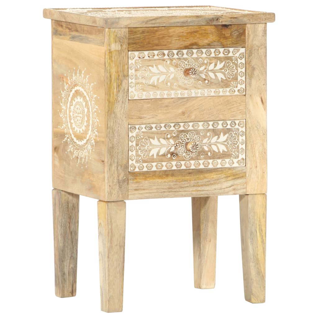 Nattbord Sengbord Tre heltre mangotre Håndmalt 40x30x60 cm