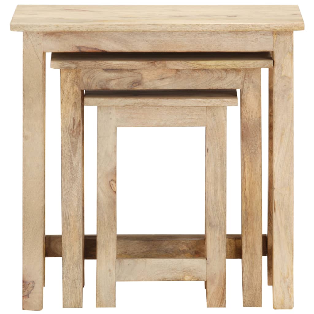 Sidebord Tre Stablebord 3 stk heltre mango