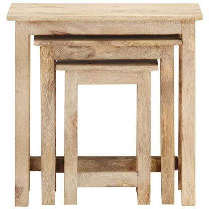 Sidebord Tre Stablebord 3 stk heltre mango