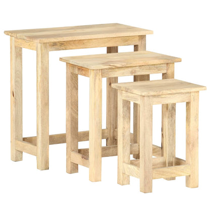 Sidebord Tre Stablebord 3 stk heltre mango